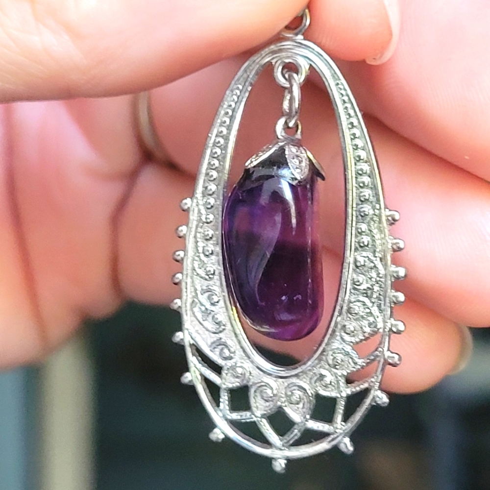 ⭐Vintage Sterling Pendant w/ Amethyst⭐